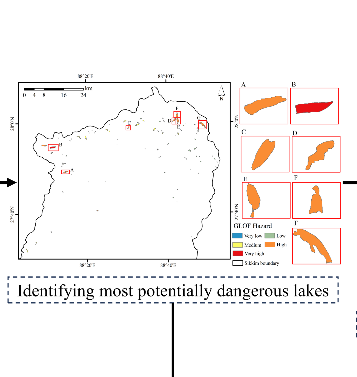 A map showcasing most dangerous lakes