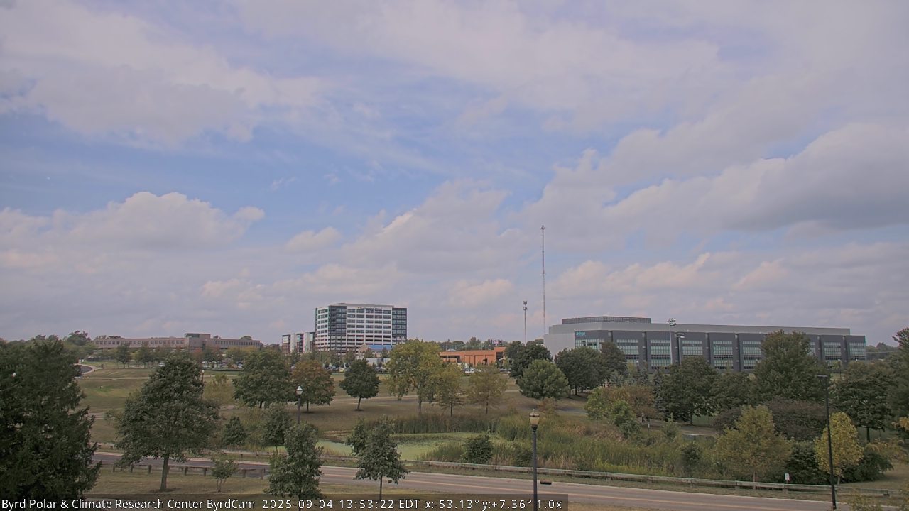 View of ski west of Ohio State with partial clouds 