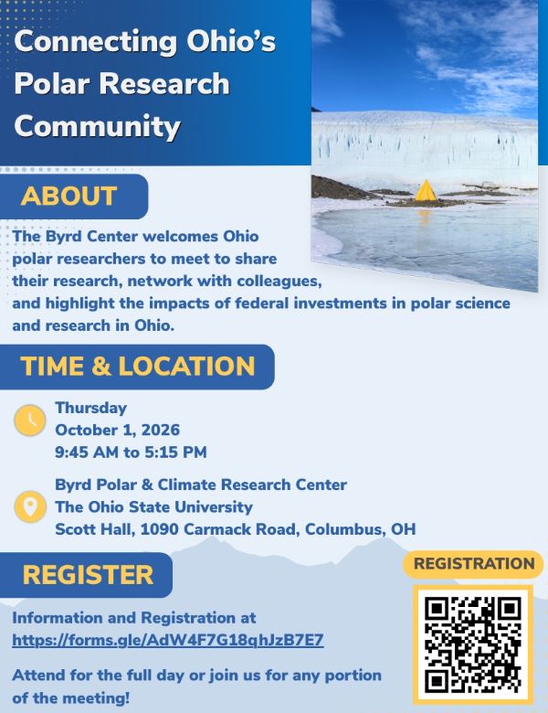 flyer describing the Ohio Polar Meeting held by the Byrd Center