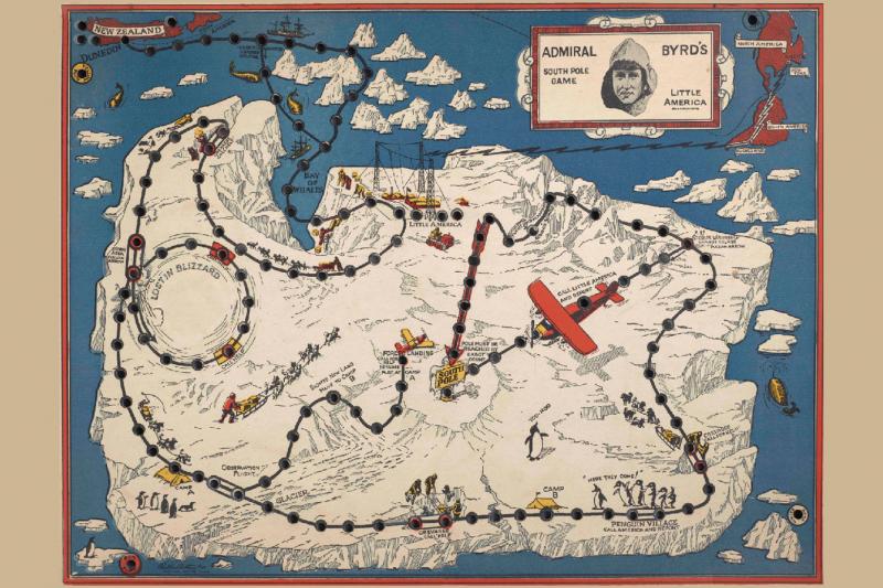 Admiral Byrd's Little America board game without pegs.