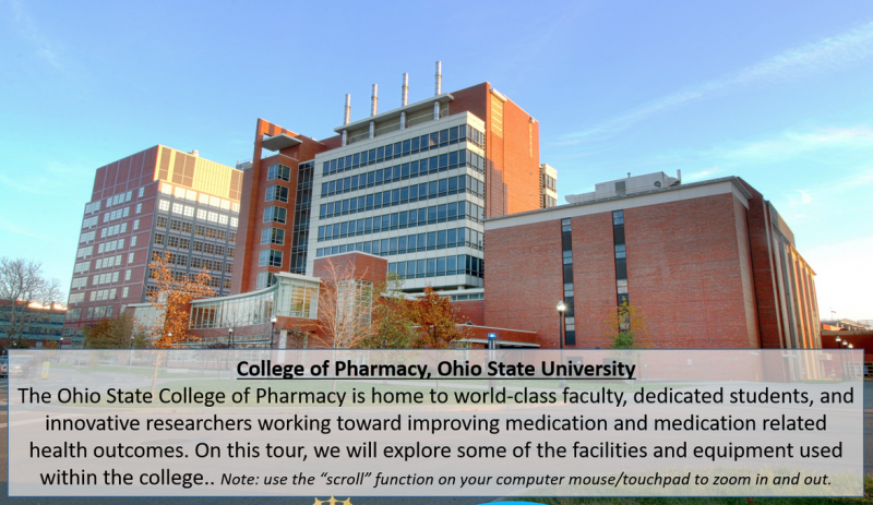 The outside of the College of Pharmacy at Ohio State University 
