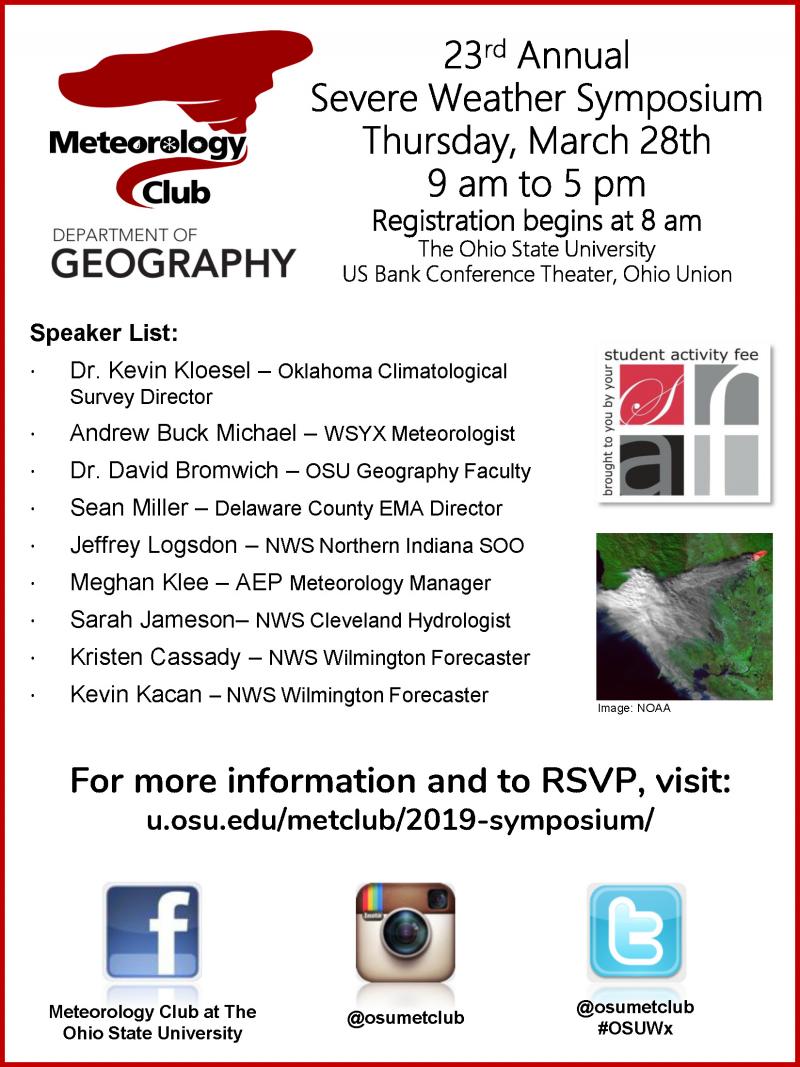 Meteorology Club 2019 Symposium Flyer