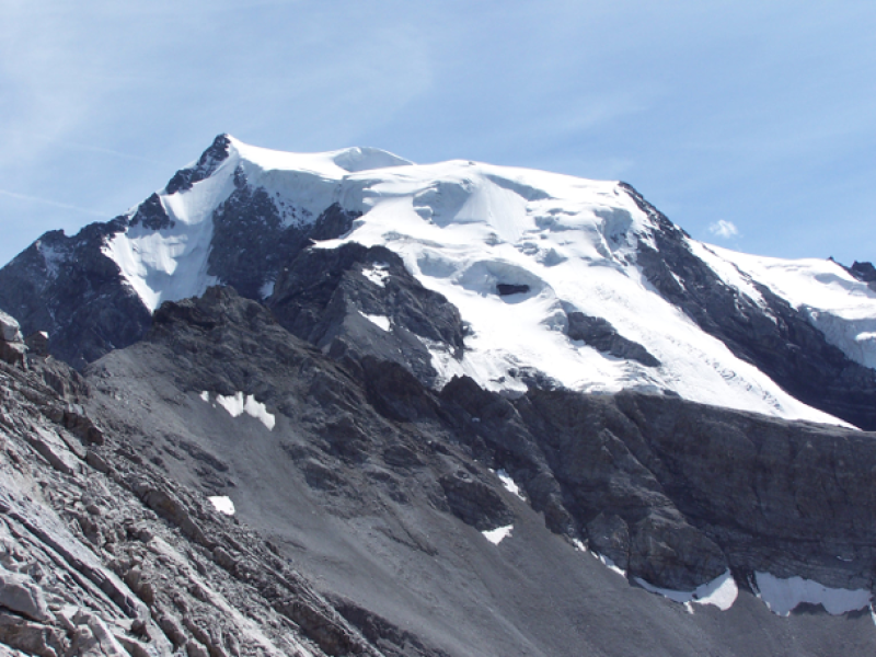Mt. Ortles (3905 m) in South Tyrol, Italy Mountain covered in glaciers