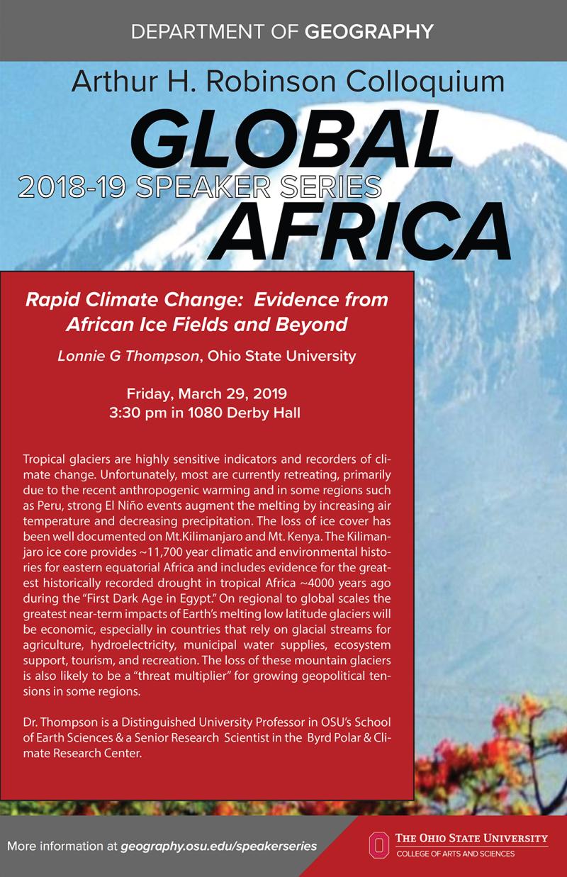 Lonnie Thompson | Geography Speaker Series 2019