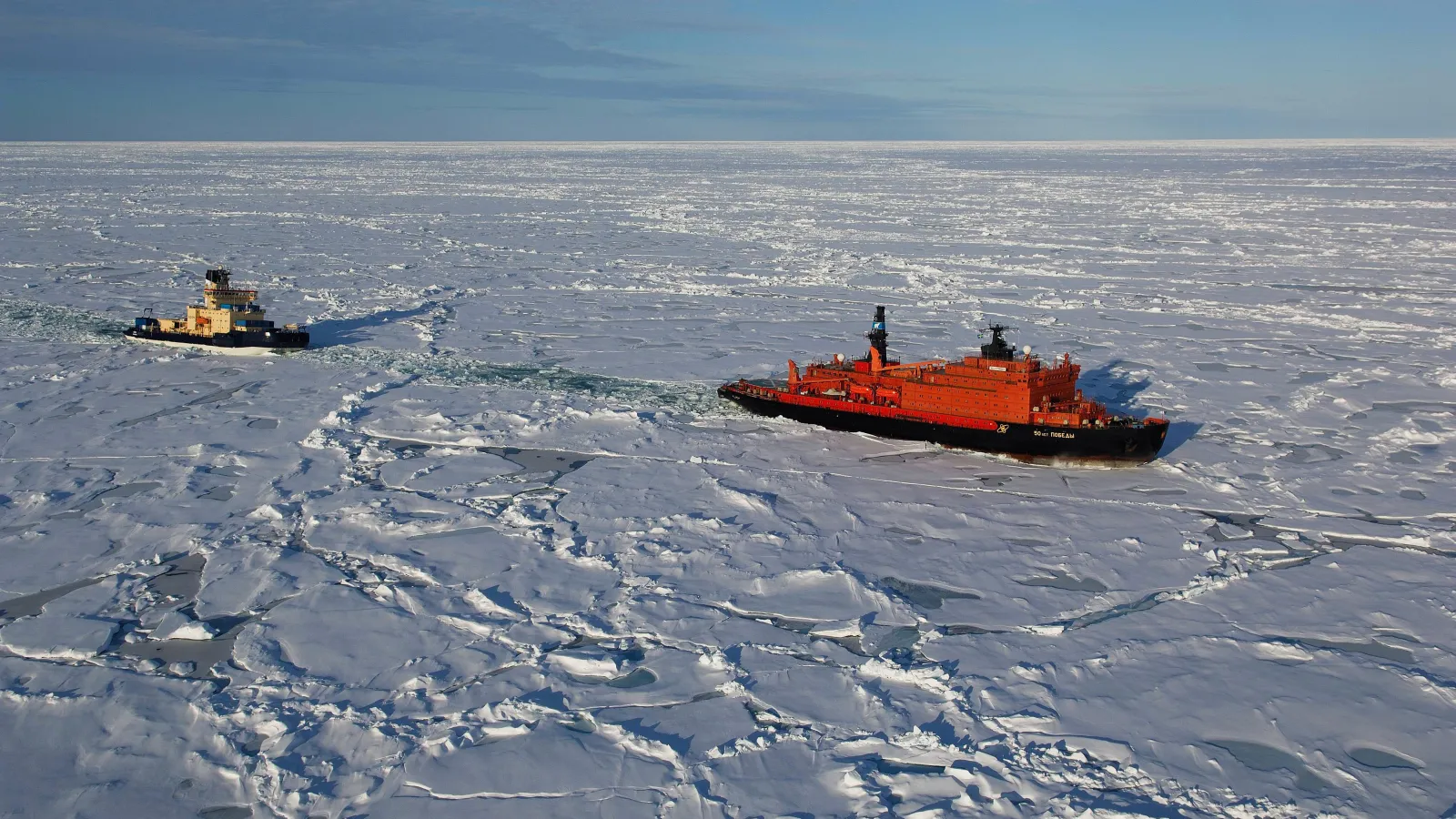 Icebreaker ships in the arctic