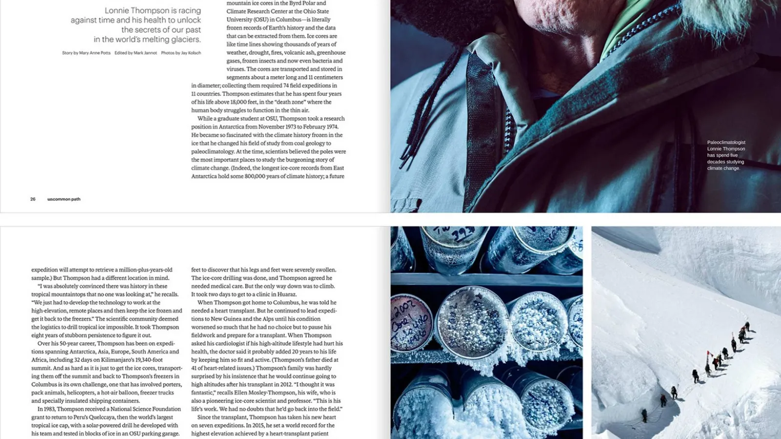 Dr. Lonnie Thompson’s article in REI’s Uncommon Path Magazine