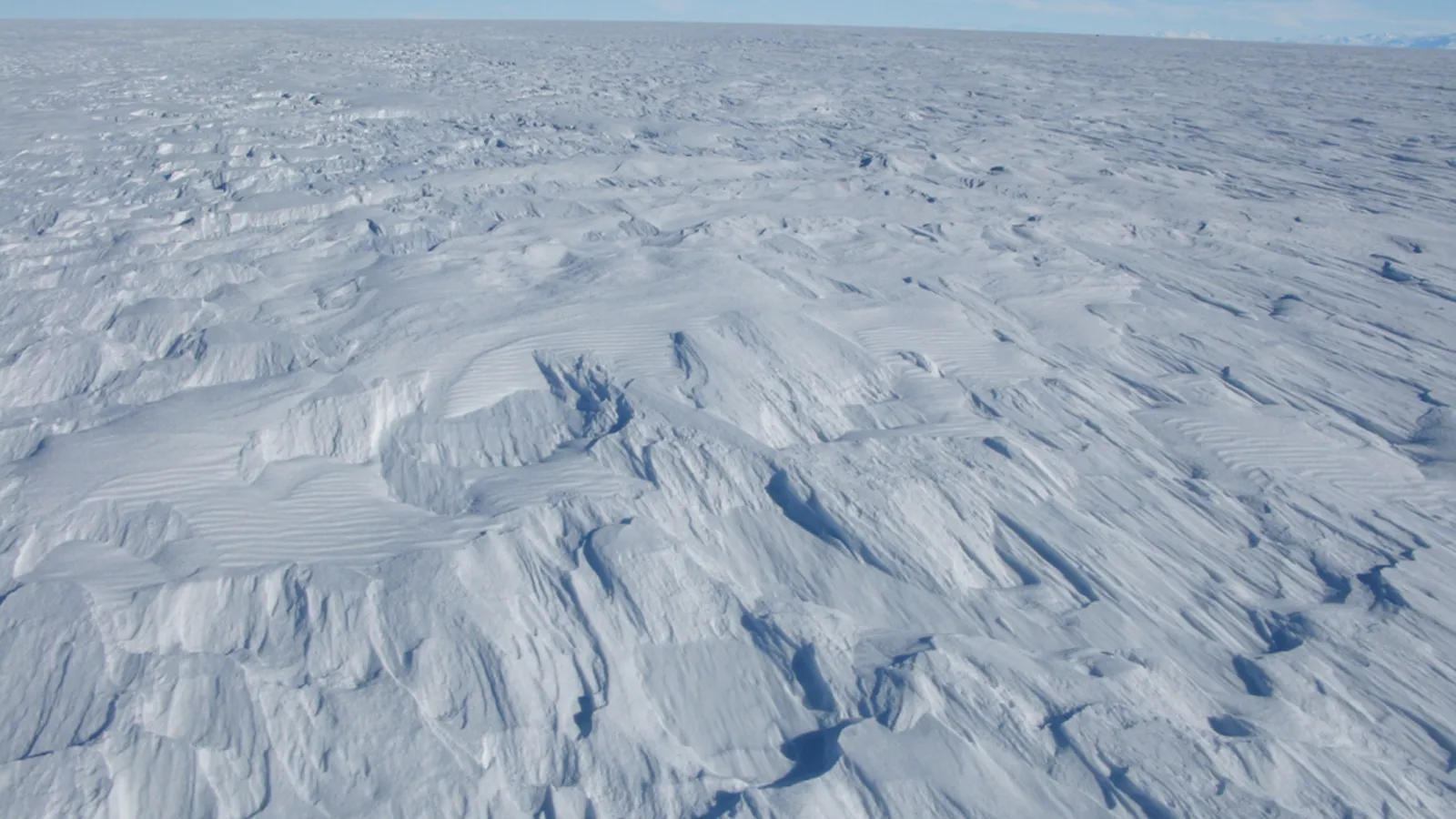 snowy, rippled landscape