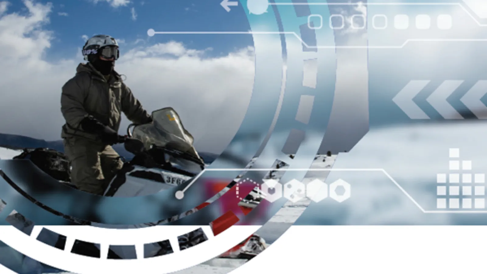 An individual on a snowmobile