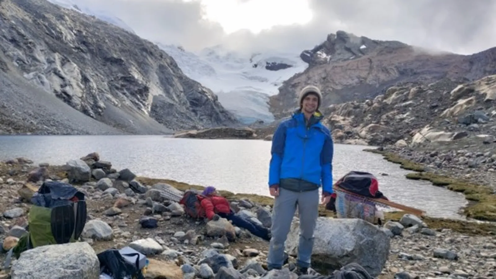 Tal Shutkin in front of a glacier