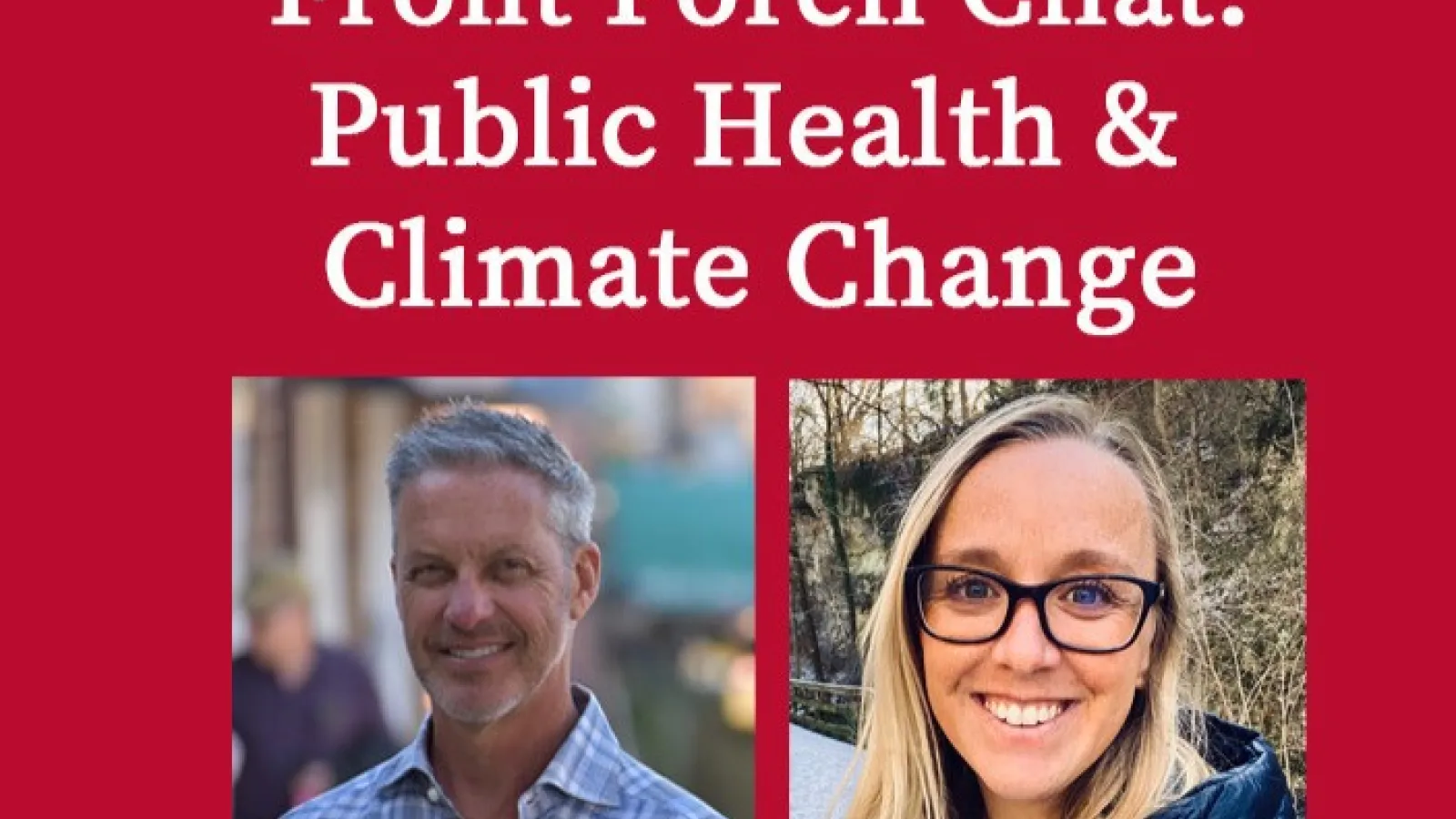 Promotional image for public health and climate change seminar