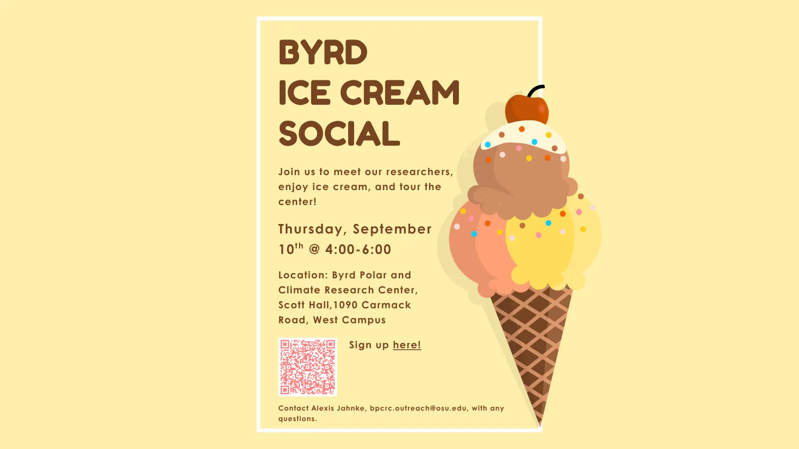Ice Cream Social flyer