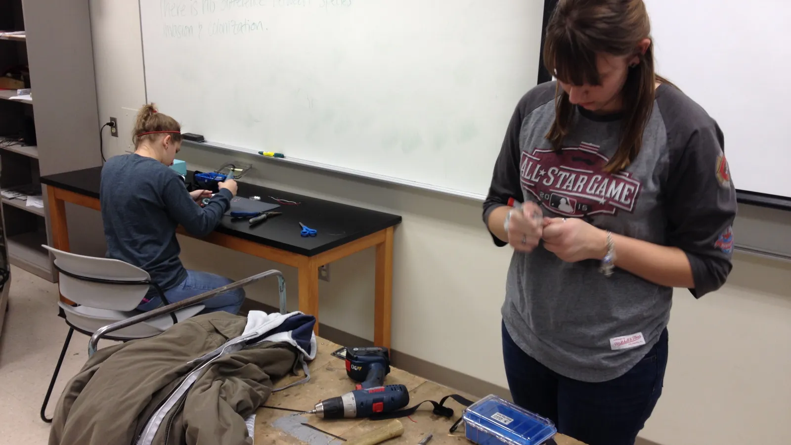 Students working in lab
