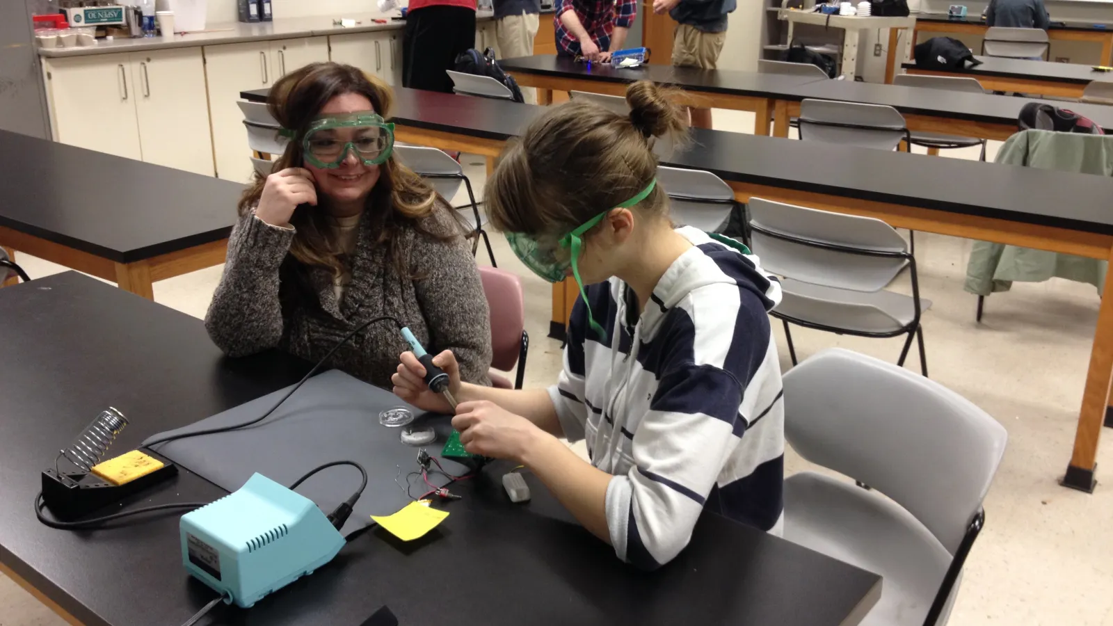 Students working in lab