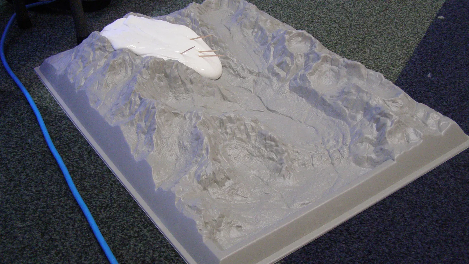 Flubber on plastic terrain model