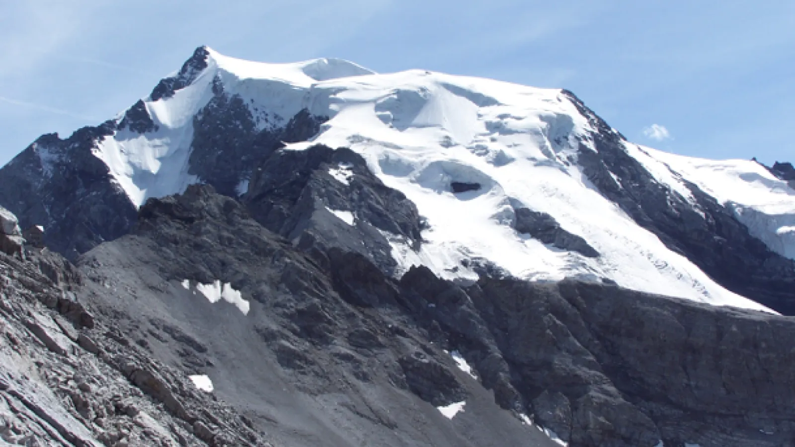 Mountain covered in glaciers