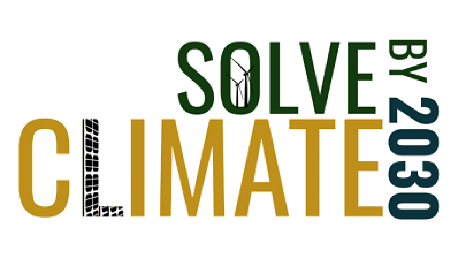 Solve Climate by 2030 letters with windmills