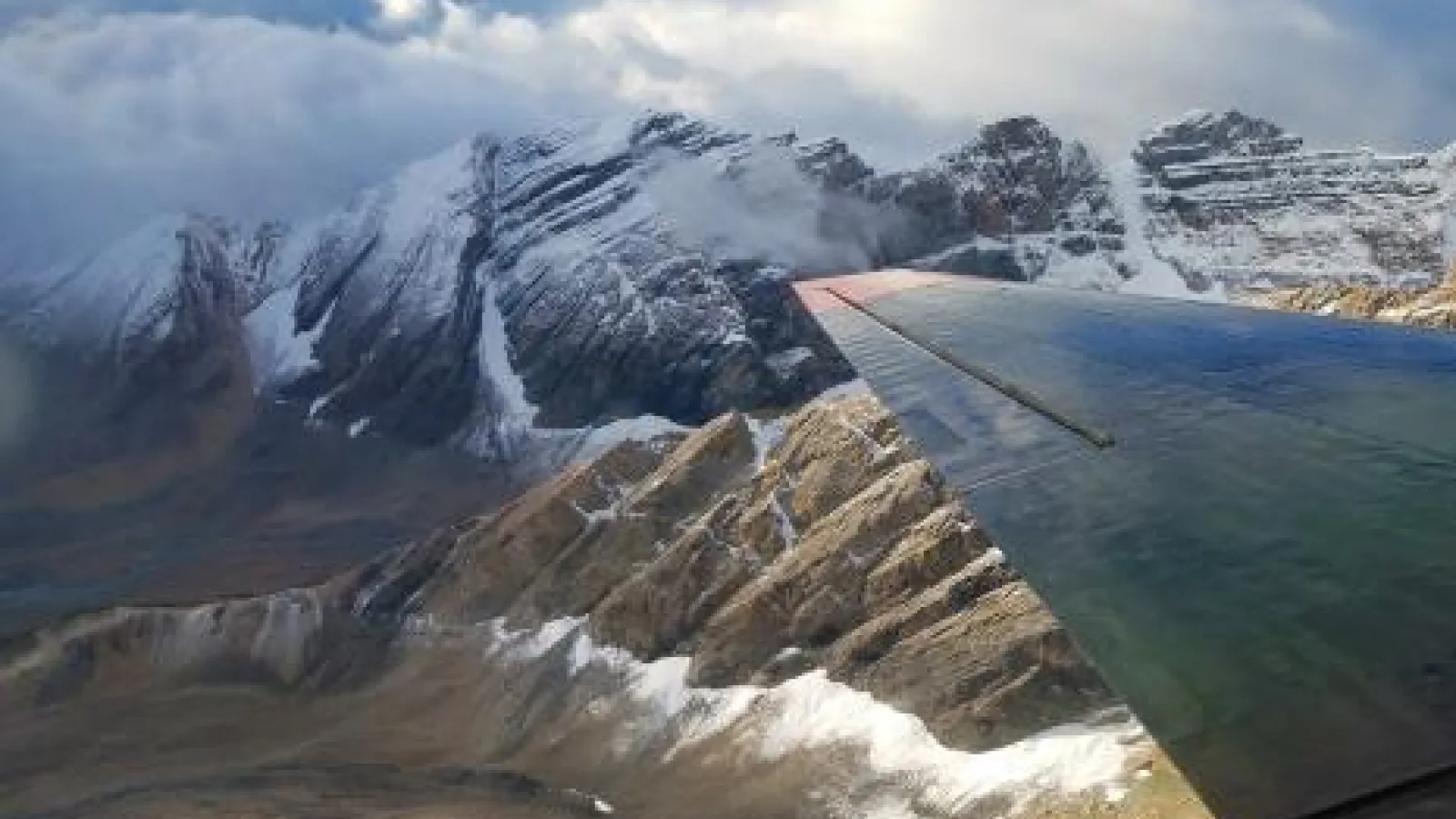 Mountainous terrain seen from above