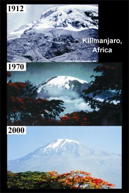 Mt. Kilimanjaro: 1912, 1970, 2000.