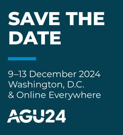 Flyer: SAVE THE DATE 9-13 December 2024 Washington, D.C. & Online Everywhere AGU24