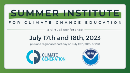 Event poster for Summer Institute for Climate Change Education