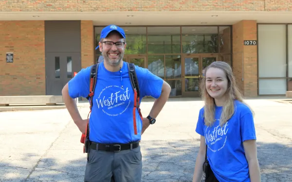 Jason and Kasey in WestFest tshirts