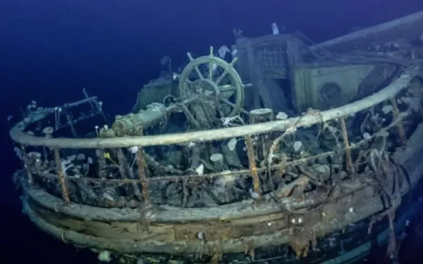 An abandoned shipwreck.