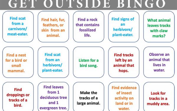 Download and share, Get Outside BINGO!