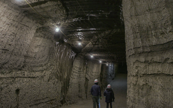 walking through permafrost tunnel