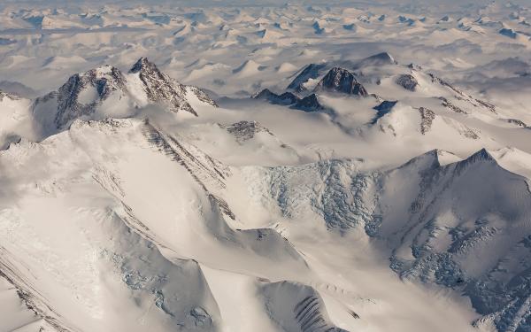 Mountains covered with snow.