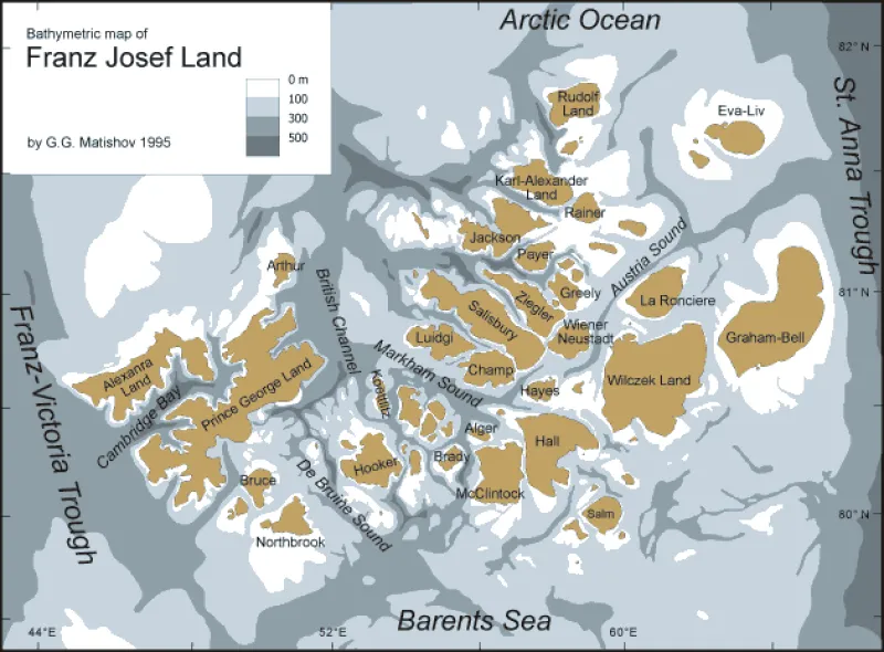 Franz Josef Land bathymetry (37k)