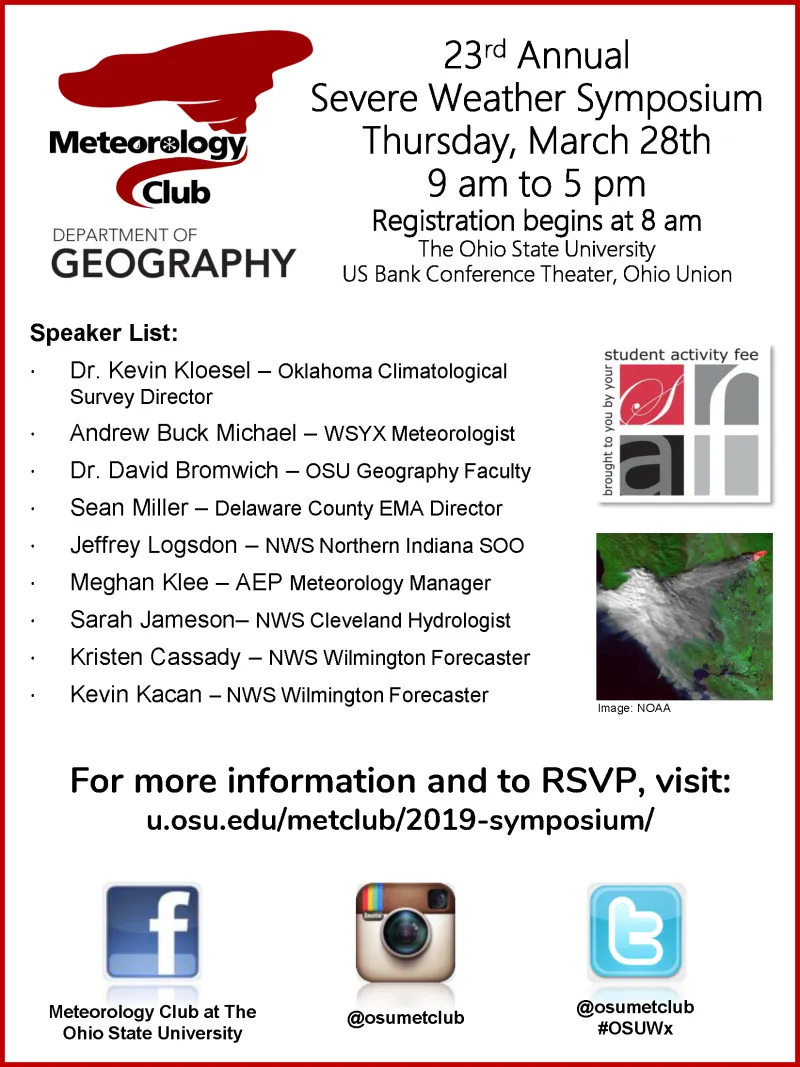 Meteorology Club 2019 Symposium Flyer