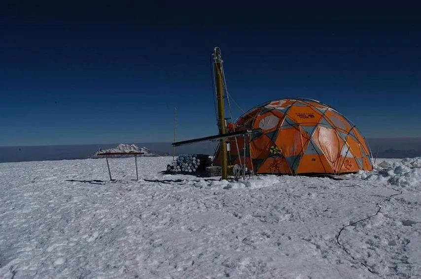 The shelter for a research site in Coropuna, Peru.