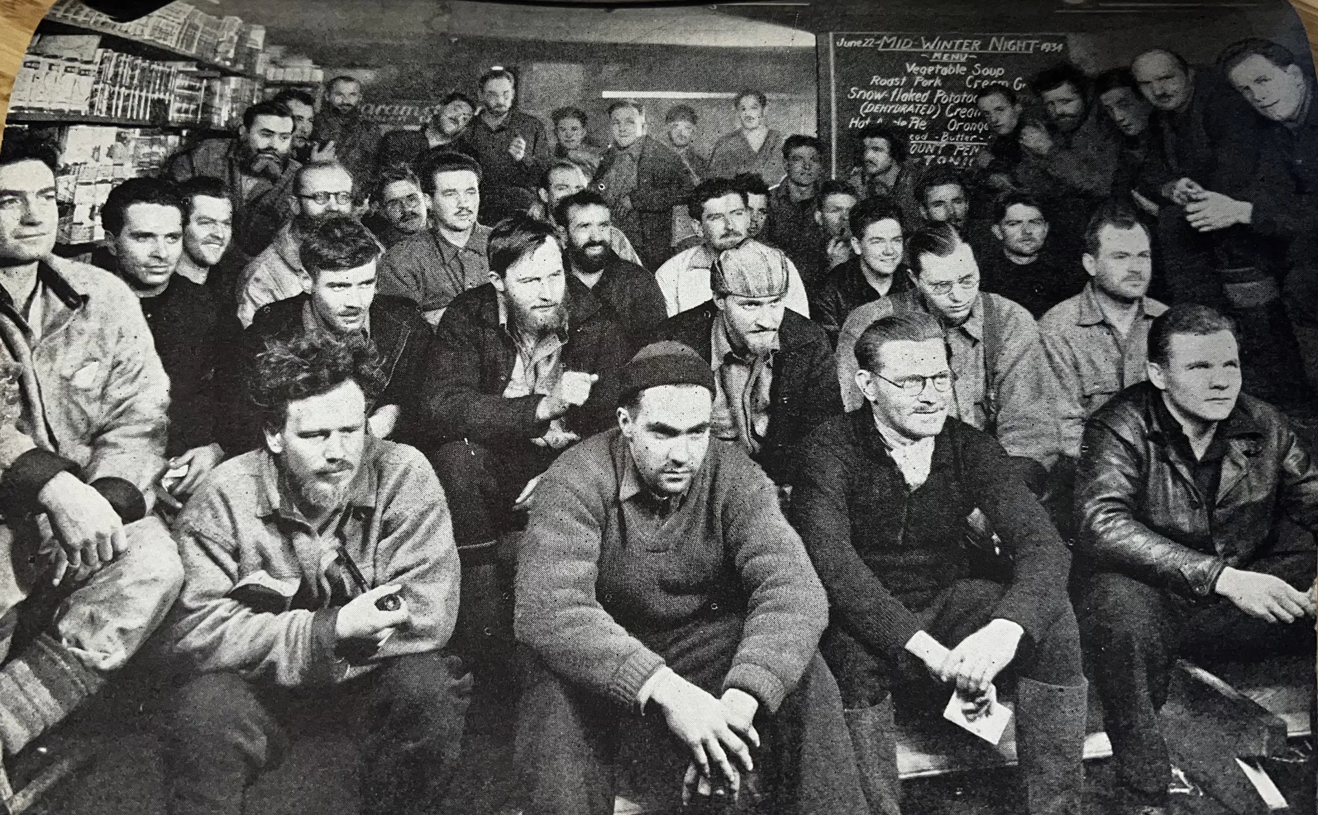 Movie night, from the book, "In Little America with Byrd," 1937