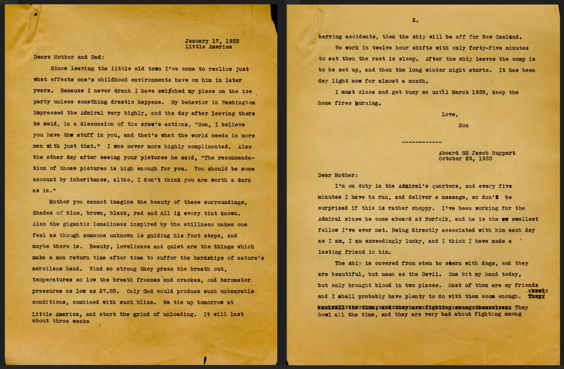 Hill's letter to his family