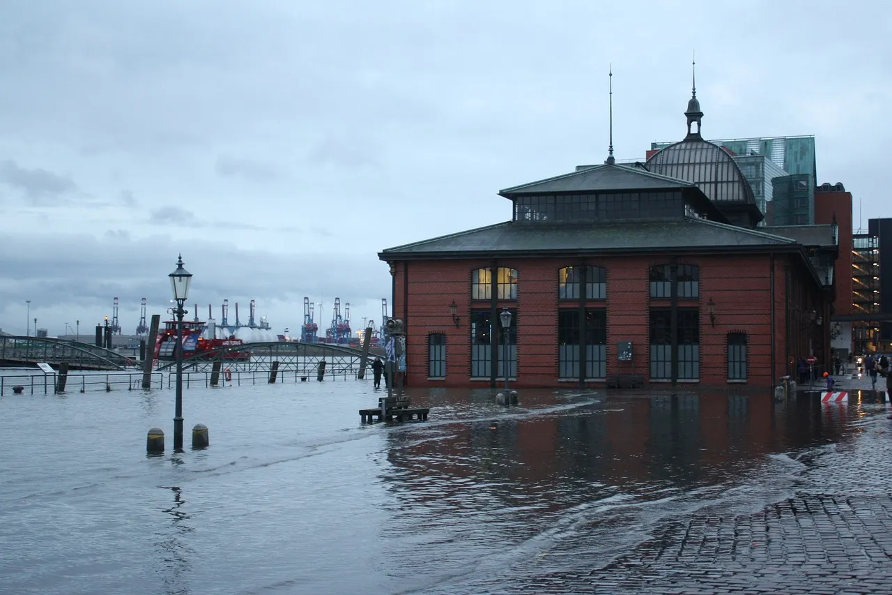 Building in a flood.