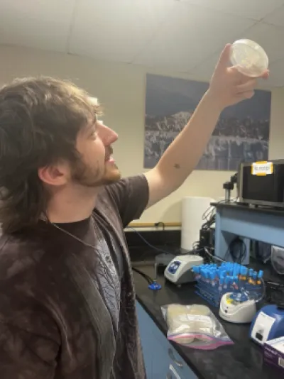 Wyatt Walker in the PGG lab