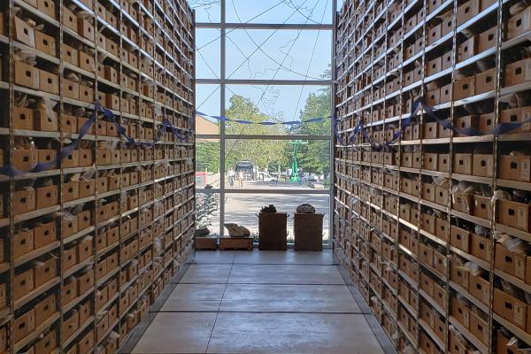 Over 50,000 rock samples are housed on floor-to-ceiling shelves within the PRR. Over 50,000 rock samples are housed on floor-to-ceiling shelves within the PRR.