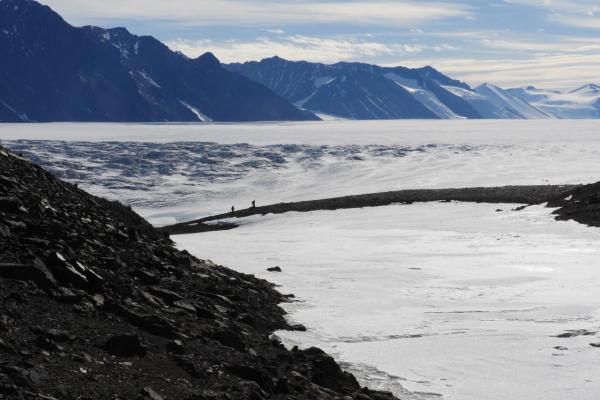 Ice and snow on a mountain landscape 