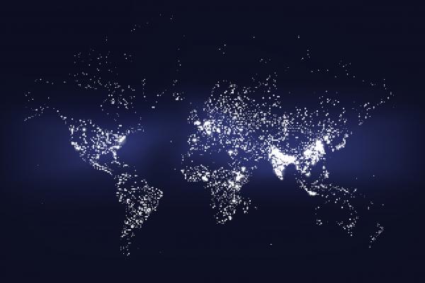 Institute of Population Growth displayed on a world map 