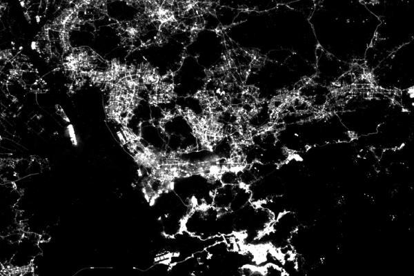 Black and white satellite image 