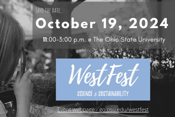 WestFest Logo with Save the Date October 19, 2024 11am-3pm @Ohio State University Event webpage go.osu.edu/wesfest
