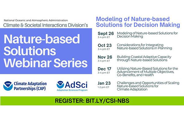 Flyer of Natured-based Solutions Webinar Series