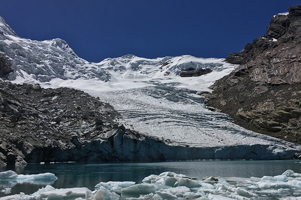 A tropical glacier landscape in Peru
