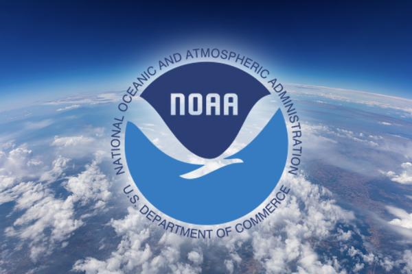 NOAA logo with image of the Earth in the background