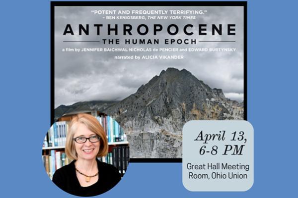 Promotional graphic for Anthropocene fil screening with event info