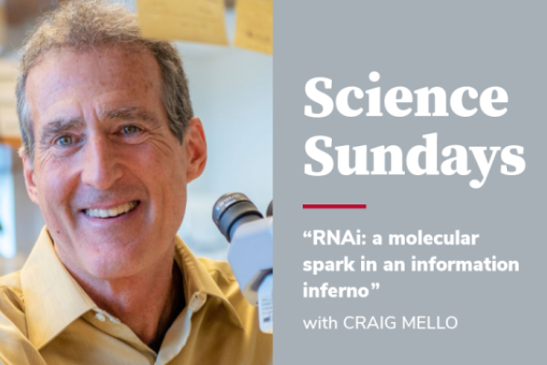 Portrait of Craig Mello smiling, wearing a yellow shirt,