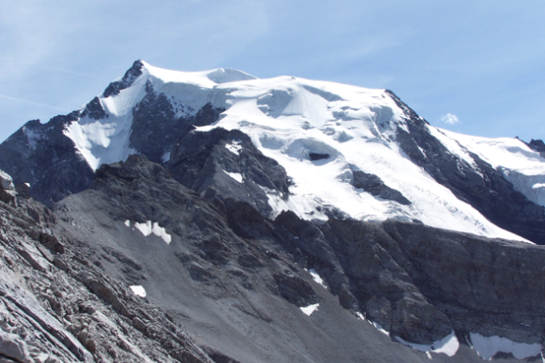 Mt. Ortles (3905 m) in South Tyrol, Italy Mountain covered in glaciers