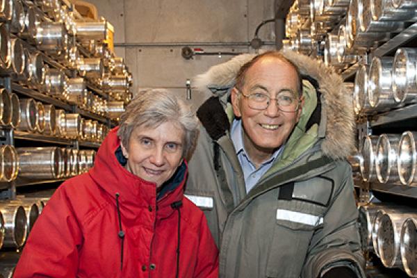Ellen Lonnie and ice core
