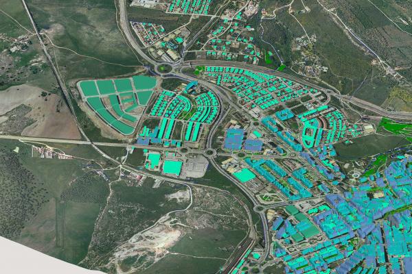 GIS Digital city on an empty map