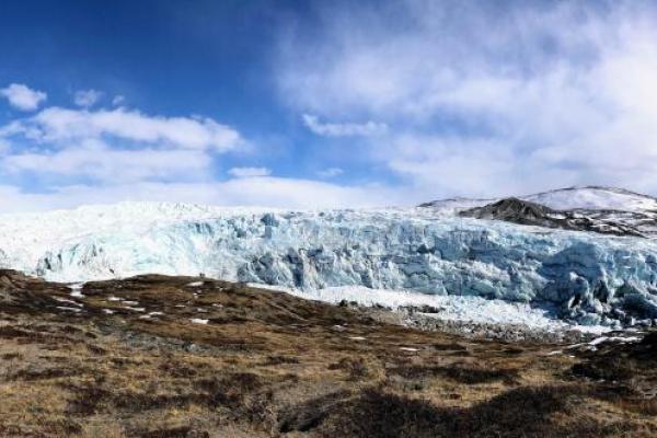 Russel Glacier, Greenland Glacier terminating in a grassy field